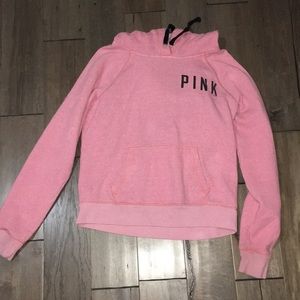 A pink hoodie.